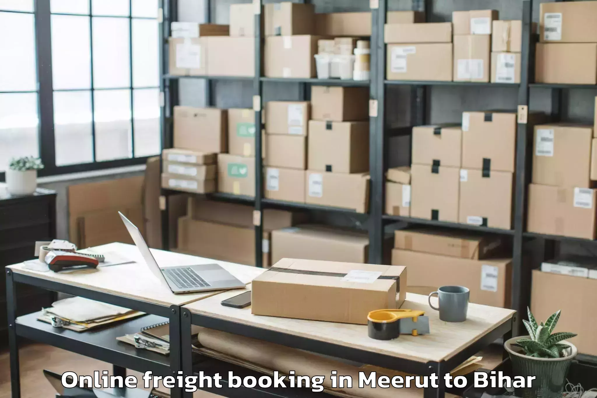 Hassle-Free Meerut to Lauria Nandangarh Online Freight Booking